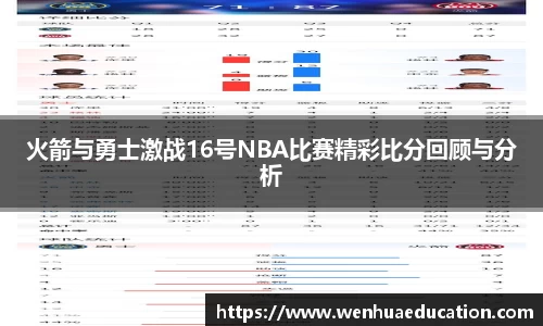 火箭与勇士激战16号NBA比赛精彩比分回顾与分析